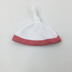 Striped Red & White Hat - Boys 0-3 Months