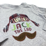 'Lumber Jack The Lad' Hat & Moustache Grey Long Sleeve Top - Boys 9-12 Months