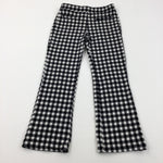 Black & White Checked Trousers - Girls 8 Years