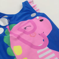 Snorkelling Dinosaur Pink & Blue Swimming Costume - Girls 18-24 Months