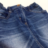 Dark Blue Denim Skirt with Adjustable Waistband - Girls 5-6 Years