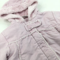 Pale Pink with Faux Fur Trims Coat - Girls 18-24 Months