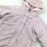 Pale Pink with Faux Fur Trims Coat - Girls 18-24 Months