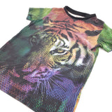 Colourful Tiger Black T-Shirt - Boys 7 Years