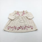 Flowery Pink & Cream Dress - Girls 12-18 Months