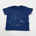 Dinosaurs Blue Cotton T-Shirt - Boys 0-3 Months