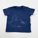 Dinosaurs Blue Cotton T-Shirt - Boys 0-3 Months