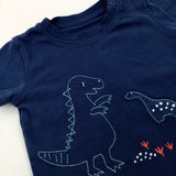 Dinosaurs Blue Cotton T-Shirt - Boys 0-3 Months