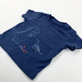 Dinosaurs Blue Cotton T-Shirt - Boys 0-3 Months