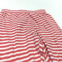 Coral Pink & White Striped Pyjama Bottoms - Girls 9-12 Months