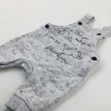 'I Love You As High As I Can Hop' Hares Grey Dungarees - Boys 0-3 Months