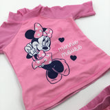 'Minnie Mouse' Pink 2 Piece Beach Suit  - Girls 12-18 Months