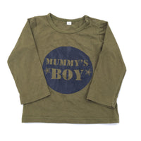 'Mummy's Boy' Khaki Long Sleeve Top - Boys 3-4 Years