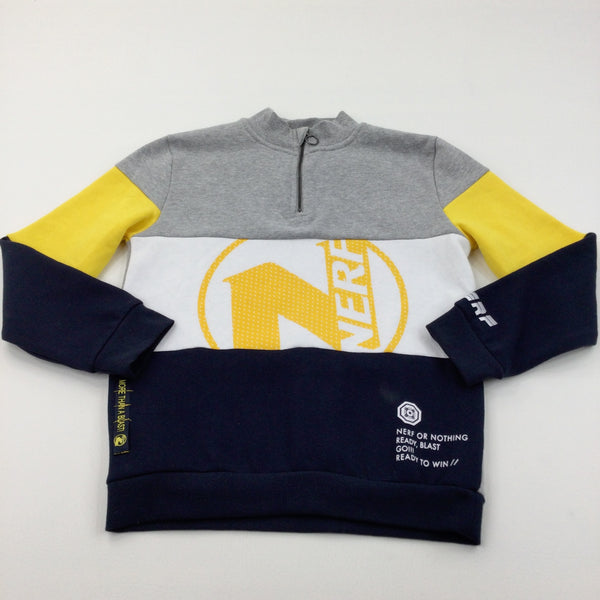 'Nerf' Grey, Yellow & Navy Sweatshirt - Boys 11-12 Years