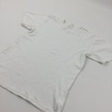 White T-Shirt / Short Pyjama Top - Boys 11-12 Years