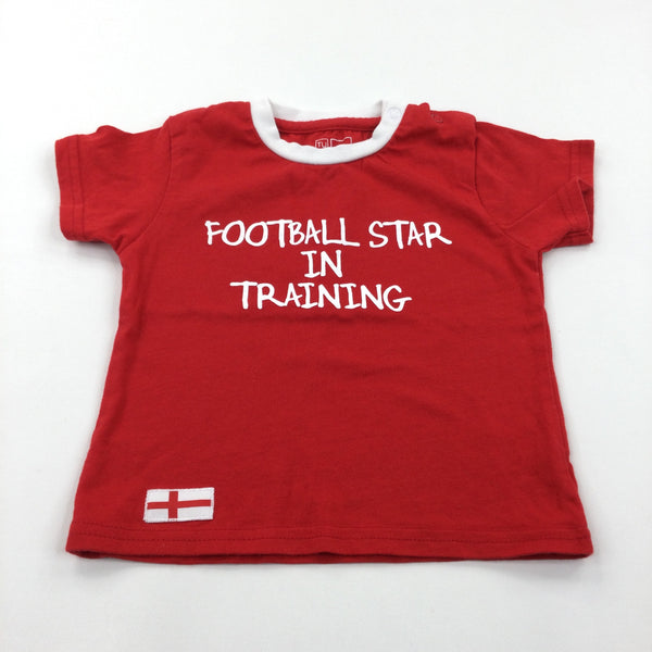 'Football Star In Training' Red T-Shirt - Boys 9-12 Months