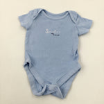 'Smiles & Giggles' Blue Short Sleeve Bodysuit - Boys 0-3 Months