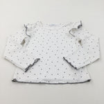 Grey & Cream Spotty Polyester Blouse - Girls 6-7 Years