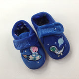 'Space Racer' George Pig Spaceman Blue Fluffy Slipper Shoes - Boys - Shoe Size 4-5