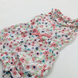 Bees & Flowers Pink Playsuit - Girls 0-3 Months