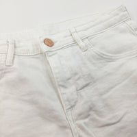 White Cotton Twill Shorts with Adjustable Waistband - Girls 11-12 Years