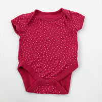 Spotty Pink Cotton Short Sleeve Bodysuit - Girls 0-3 Months