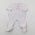 'Ma Premiere Signature' Handprint Pink Babygrow - Girls 0-3 Months