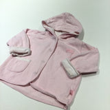'Baby' Pink Jersey Popper Up Hoodie Sweatshirt - Girls 6-9 Months