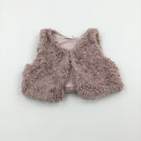 Faux Fur Dusty Pink Gilet - Girls 12-18 Months