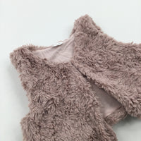 Faux Fur Dusty Pink Gilet - Girls 12-18 Months