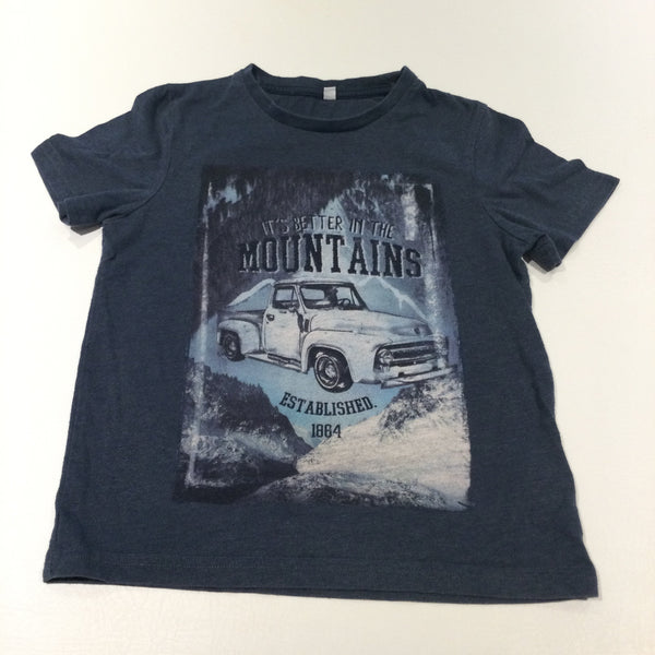 'It's Better In The Mountain' Truck Navy T-Shirt - Boys 5-6 Years