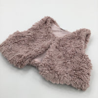 Faux Fur Dusty Pink Gilet - Girls 12-18 Months