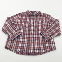 Brown & Cream Checked Cotton Shirt - Boys 3-4 Years