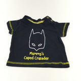 'Mummy's Caped Crusader' Batman Black & Yellow T-Shirt - Boys 3-6 Months