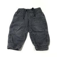 Grey/Black Lightweight Denim Pull On Jeans - Boys 9-12 Months