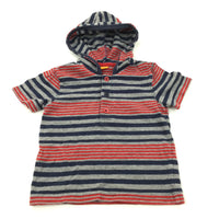 Navy, Red & Grey Hoodie T-Shirt - Boys 9-12 Months