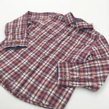 Brown & Cream Checked Cotton Shirt - Boys 3-4 Years