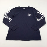 'Hype' Navy Long Sleeve Top - Boys 13 Years