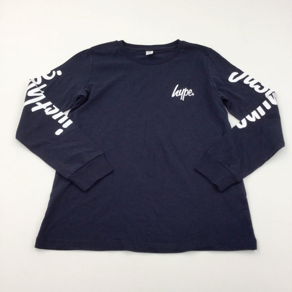 'Hype' Navy Long Sleeve Top - Boys 13 Years