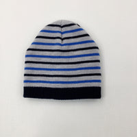 Navy & Grey Knitted Hat - Boys 3-6 Months