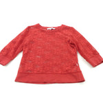 Lace Effect Flowers Sheer Lightweight Polyester Long Sleeve Top - Girls 7-8 Years