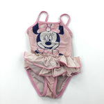 Minnie Mouse Pale Pink Swimming Costume - Girls 9-12 Months