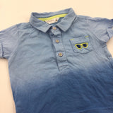 Sunglasses Embroidered Blue Polo Shirt - Boys 0-3 Months
