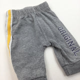 Grey, Yellow & White Lightweight Tracksuit Bottoms - Boys 0-3 Months