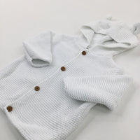 White Knitted Hoodie - Boys 3-6 Months