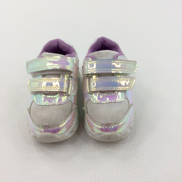 Shiny Reflective Velcro Trainers - Girls - Shoe Size 4