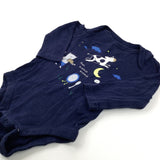 'Hey, Diddle Diddle' Animals Navy Long Sleeve Bodysuit - Boys 3-6 Months