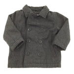 Dark Grey Button Front Jacket - Boys 18-24 Months