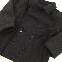Dark Grey Button Front Jacket - Boys 18-24 Months