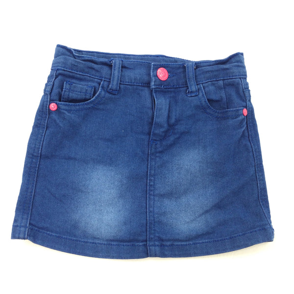 Blue Denim Skirt with Adjustable Waist - Girls 2-3 Years